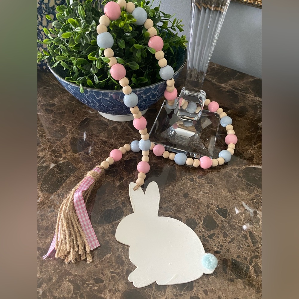 Wood bead garland